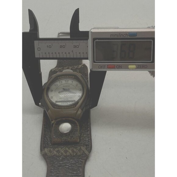 Casio Forester Illuminator Analog Digital Watch Brown Leather Band 1737 FT-600W - Picture 6 of 8